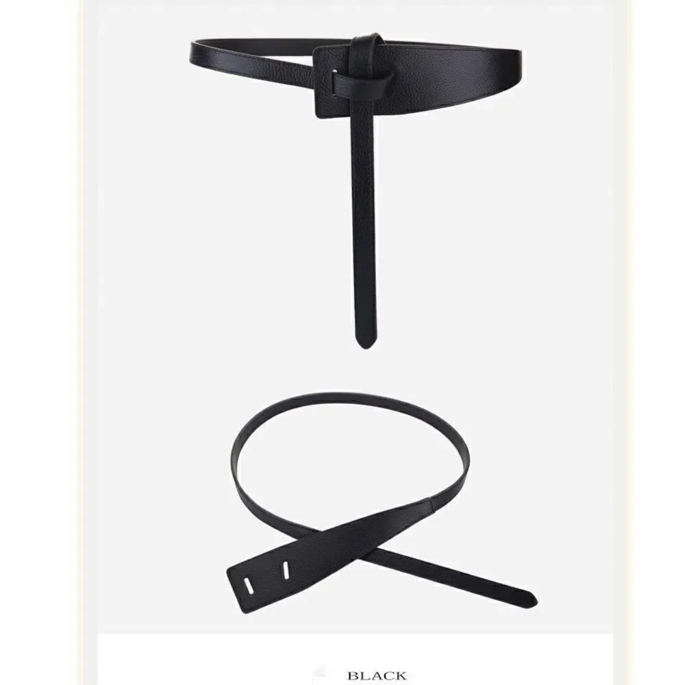 New Fashion Refined Black Pebble Leather Belt